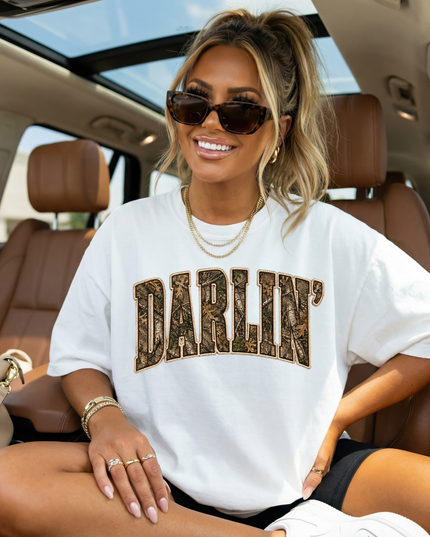Darlin’ Camo Varsity Graphic Tee